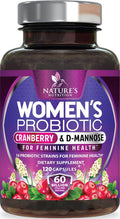 Nature'S Nutrition Probiotics for Women 60 Billion CFU & 16 Probiotic Strains with Prebiotics for Digestive Health Womens Probiotic for Vaginal pH Urinary & Immune Support with Cranberry Gluten - 120 Capsules