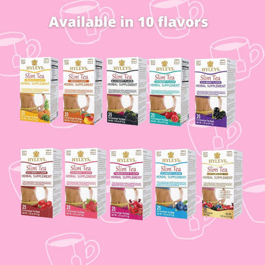 Hyleys Slim Tea 42 Ct Assorted - Weight Loss Herbal Supplement Cleanse and Detox - 42 Tea Bags (1 Pack)