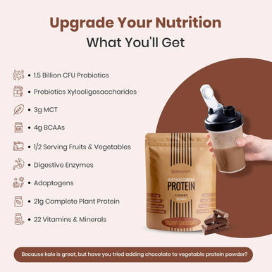 Upnourish Plant Based Meal Replacement Protein Powder Creamy Chocolate Flavor 15 Servings