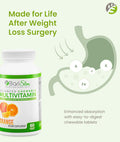 BariSlim Advanced Chewable Bariatric Multivitamin Tablets - Bariatric Vitamin and Supplement for Post Bariatric Surgery Including Gastric Bypass and Gastric Sleeve | Orange (60 Count)