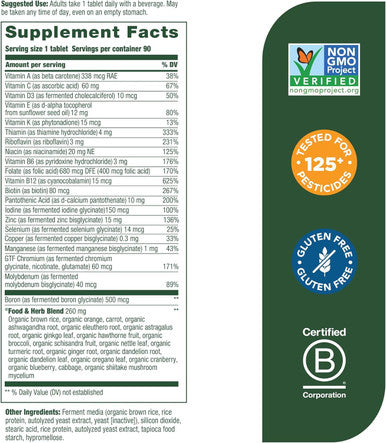 MegaFood Men'S 40+ One Daily Multivitamin For Men With Vitamin B Vitamin D3 Selenium Zinc & Real Food - Immune Support Energy Metabolism And Muscle & Bone Health Non Gmo; Vegetarian - 90 Tabs
