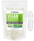 XPRS Nutra Size 00 Empty Capsules - 100 Count Clear Empty Vegan Capsules - Vegetarian Empty Pills - DIY Vegetable Capsule Filling- Veggie Pill Caps