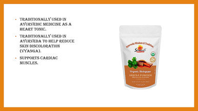 Organic Arjuna Powder NPN 80093751/ Supports Cardiac & Skin Health/ 200g