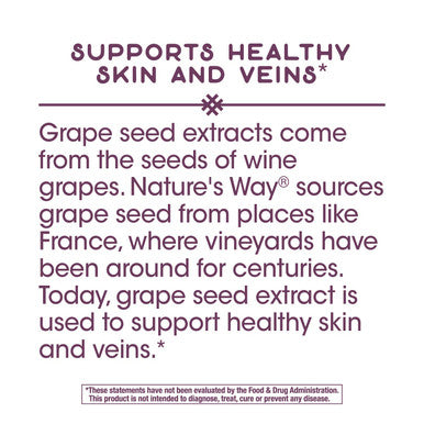 Nature's Way Premium Extract Grape Seed with Vitamin C, 100 mg per Serving, 30 Capsules