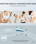 Megawise Cordless Handheld Back Massager W/Rechargeable 3200Mah Battery, 5 Speed And 5 +2 Massage Nodes With Hard, Medium And 2 Soft Silicone Nodes Massage While Moving Around (Pearl White)