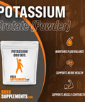 BulkSupplements Potassium Orotate Powder - Potassium Powder - Electrolytes Keto Friendly - Potassium Supplement - Potassium Salt - Electrolyte Supplement (250 Grams - 8.8 oz)