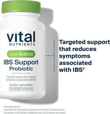 Hyperbiotics IBS Support Probiotic | Reduce Symptoms of IBS | Prolonged Relief from Bloating Gas Irregularity & Abdominal Discomfort | Shelf-Stable | Vegan | 30 Capsules
