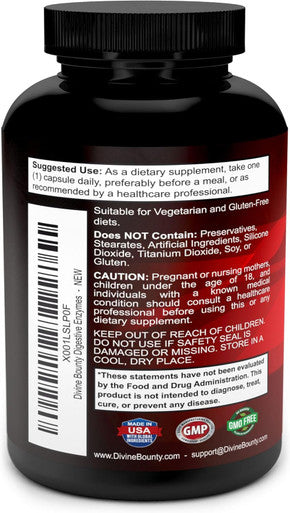 Divine Bounty Digestive Enzymes With Probiotics & Prebiotics With Lipase, Amylase, Bromelain - Support A Healthy Digestive Tract For Men And Women ÃƒÂ¢Ã¢â€šÂ¬Ã¢â‚¬Å“ 90 Vegetarian Capsules