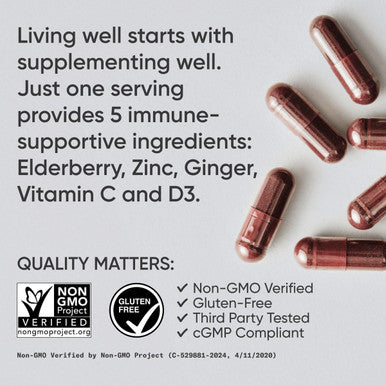 Sports Research Elderberry + D3 5000Iu With Zinc, Ginger & Vitamin C - Daily Immune Support Supplement For Adults - Non-Gmo Project Verified (60 Veggie Capsules)