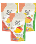 SOL SIMPLE Organic Dried Mango | 6oz Snack Pack (2 Bags Total) | One Ingredient | Vegan | Non-GMO | No Added Sugar | Fair Trade | Dried Fruit | Mango