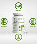Deal Supplement NAC Supplement (N-Acetyl Cysteine) 1000mg Per Serving with Reduced Glutathione 240 Capsules Antioxidant Support for Immune Health Lung & Liver Function