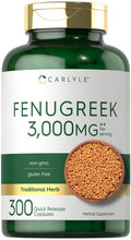 Carlyle Fenugreek Capsules 3000 Mg | 300 Count | Non-Gmo & Gluten Free Extract | Fenugreek Seeds