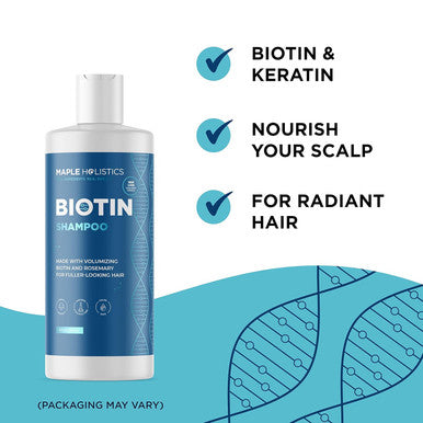 Sulfate Biotin Shampoo And Hair Growth Serum Bundle - Vegan Thickening Shampoo And Serum With Castor And Rosemary Oils For Dry, Damaged Hair