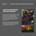ONNIT Alpha Brain Instant Peach Flavor Nootropic Brain Booster Memory Supplement Brain Support for Focus Energy Clarity Alpha GPC Choline Cats Claw LTheanine Bacopa 30 Serving Tub