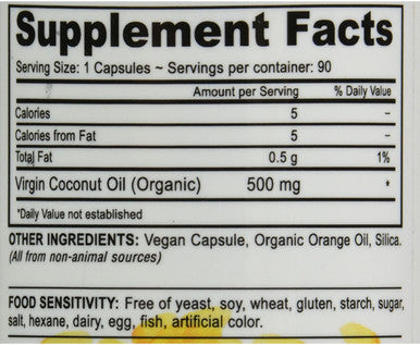 Devan Vegan Vitamins Coconut Oil - Vegan - 90 Vegan Capsules - Gluten - Cold Pressed - Vegan by Deva Vegan Vitamins