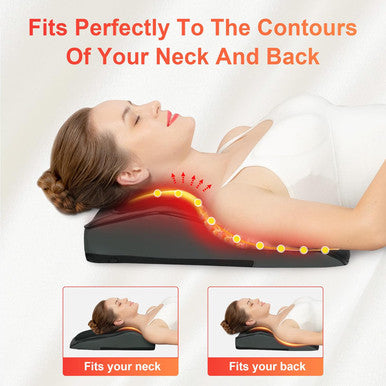 Comfier Back Massager With Heat,3D Deep Kneading Shiatsu Neck And Back Massager With Vibration & Heat, Neck Back Massage Pillow As For Women Men-Home Office Use