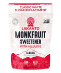 Lakanto Classic Monk Fruit Sweetener With Allulose, White Sugar Substitute From Monk Fruit Extract for Baking, Coffee & Tea, Gluten Free, Zero Calorie, Low Carb, Non GMO, Keto, Classic White, 8 OZ Bag