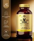 Solgar Formula Vm-2000 (Multinutrient System) 180 Tablets - Premium Quality Multiple - Contains Zinc - Supports A Healthy Immune System - Vegan Dairy Free Kosher 90 Servings