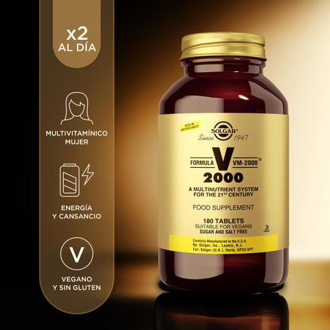 Solgar Formula Vm-2000 (Multinutrient System) 180 Tablets - Premium Quality Multiple - Contains Zinc - Supports A Healthy Immune System - Vegan Dairy Free Kosher 90 Servings