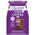 Quest Nutrition Iced Coffee, Mocha Latte, 1g of Sugar, 10g of Protein, 90 calories, 200mg of caffeine, 12 Count