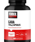 Force Factor GABA 750mg Capsules GABA Supplement to Support Calm Relaxation Sleep & Focus Neurotransmitter Support Vegan NON-GMO 100 GABA Capsules