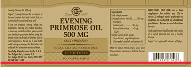 Solgar - Evening Primrose Oil 500 Mg 30 Softgels