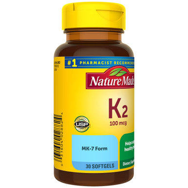Nature Made Vitamin K2 100 Mcg Healthy Bone Supplements 30 Softgels 30 Day Supply