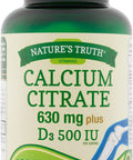 Nature's Truth Maximum Calcium Citrate 630mg Per Serving + VIT D3 Tablets, 100 Count
