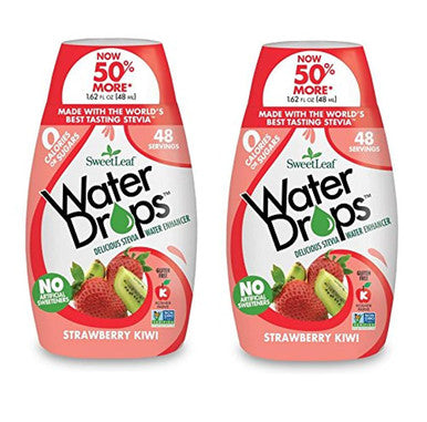 Sweetleaf Water Drops - Strawberry Kiwi Water Enhancer Sugar Sweet Leaf Stevia Water Flavoring Drops 1.62 Oz Ea (Pack of 2)