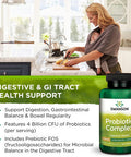 Swanson Probiotic Complex 4.2 Billion CFU 5-Strain Digestive Health Fat Metabolism Satiety Prebiotic FOS Complex Supplement 120 Veggie DRcaps