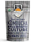 Fermentaholics 1 Gallon Jun Kombucha Starter Kit - Includes Usda Organic Jun Scoby & Starter Tea + Ingredients To Start Brewing Your Own Jun Tea Jar Not Included