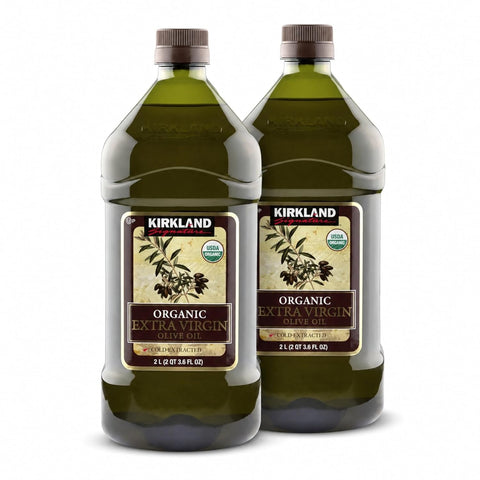 Kirkland Signature Organic Extra Virgin Olive Oil 2L (2QT 3.6 fl. oz), Set of 2