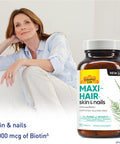 Country Life Maxi-Hair Supplement - 2000Mcg Biotin & Vitamins For Hair, Skin & Nails - Certified Gluten-& Vegetarian - Supports Hair Growth, 90 Tablets