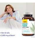 Country Life Maxi-Hair With 2000Mcg Of Biotin Nourishes Hair Skin And Nails 90 Tablets Certified Gluten Free Certified Vegetarian