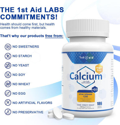 Calcium-Supplement Women-Men Vitamin-D3 Minis-Magnesium - 186Counts Tooth Health Supplement For Adults Calcium 1200 Mg With Vitamin D3,Small And Easy To Swallow,1St Aid Calcium Tablet