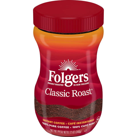 Folgers Instant Coffee Crystals, Classic Roast, 24 Ounces