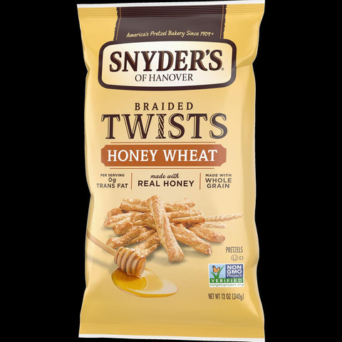 Snyder's of Hanover Pretzels, Braided Pretzel Twists Honey Wheat, 12 Oz