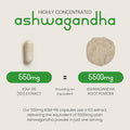 Vitabright Organic Ashwagandha KSM 66 5500mg Ashwagandha High Strength - Ashwaganda KSM66 5% Withanolides 90 Vegan Capsules (3 Months) Pure Ashwagandha Root Powder Capsules (not Ashwagandha Tablets) VitaBright