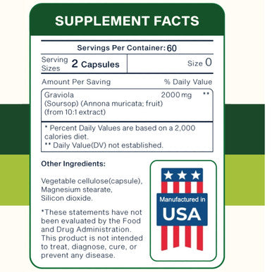 Biolore Pure Soursop Graviola Capsules 120 Count