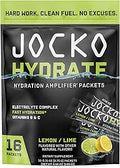Jocko Fuel Hydrate Electrolytes Powder Packets Low Sugar - Hydration Amplifier Packets for Recovery, Dehydration, & Exercise - with Vitamins B6, B12 & C (16 Packets) Lemon Lime