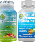Healthy Gut Bundle Acidophilus Probiotic Vegan Probiotic Prebiotic Supplement Vegan Whole Food Multivitamin With Iron For Optimum Nutirion And Complete Multi System Support