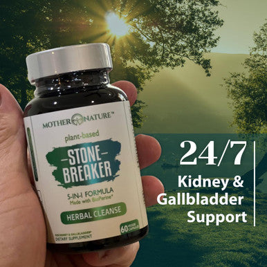 Mother Nature Organics Superfoods for Organic Living Stone Breaker Chanca Piedra Capsules, Dissolve Kidney & Gallbladder, Detoxify Urinary Tract, Flush Impurities, Kidney Support With Celery Seed Extract - 60 Veg Capsules