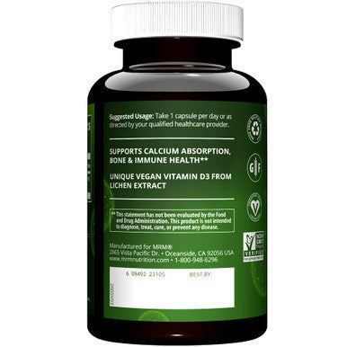 MRM Vegan Vitamin D3 2500 IU - 60 Capsules