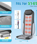 Back Massager For Pain Relief Deep Tissue, Shiatsu Massage Chair Pad With Heat, Kneading Massage Seat Cushion, Electric Full Body Massager For Home Office Travel Use, Gifts For Women Men Dad Mom