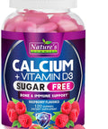 Nature'S Nutrition Sugar Calcium Gummy Bites Plus 400 IU Vitamin D3 Bone Health & Immune Support Supports Bone Strength - Chewable Calcium Nutrition Supplement Non-GMO Berry Flavor Chews - 120 Gummies