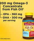 Nature Made Omega 3 Fish Oil 1200 Mg Fish Oil Supplements As Ethyl Esters Omega 3 Fish Oil For Healthy Heart Brain And Eyes Support One Per Day Omega 3 Supplement With 100 Softgels