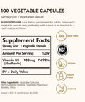 Solgar Vitamin B2 (Riboflavin) 100Mg 100 Vegetable Capsules - Energy Metabolism Healthy Nervous System - Non-Gmo Vegan Gluten Free Dairy Free Kosher 100 Servings