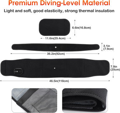 Flaremore Electric Heating Massage Pad For Back Xl Heated Waist Belt Wrap With 3 Fast Heating And Vibration Massage Modes Fsa Eligible 5000Mah Battery Operated Heat Pad For Back Waist Lumbar Abdomen