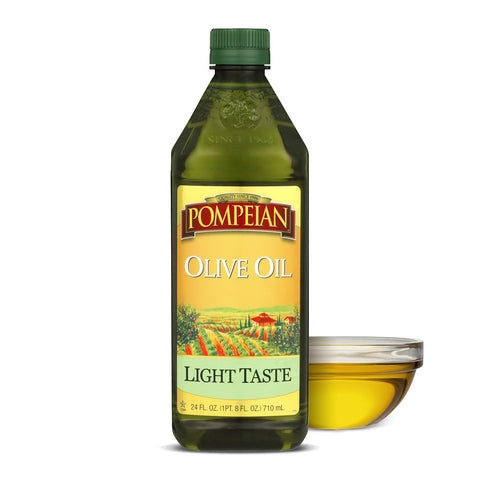 Pompeian Light Taste Olive Oil, High Heat Cooking, Baking & Sauteing, High Smoke Point, 32 Fl Oz