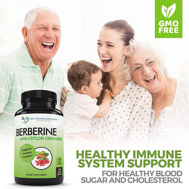 Berberine with Ceylon Cinnamon 1200mg Berberine 100mg Organic Ceylon Cinnamon 120 Veggie Capsules Healthy Immune System Cardiovascular Heart Gastrointestinal Wellness 2 Pack